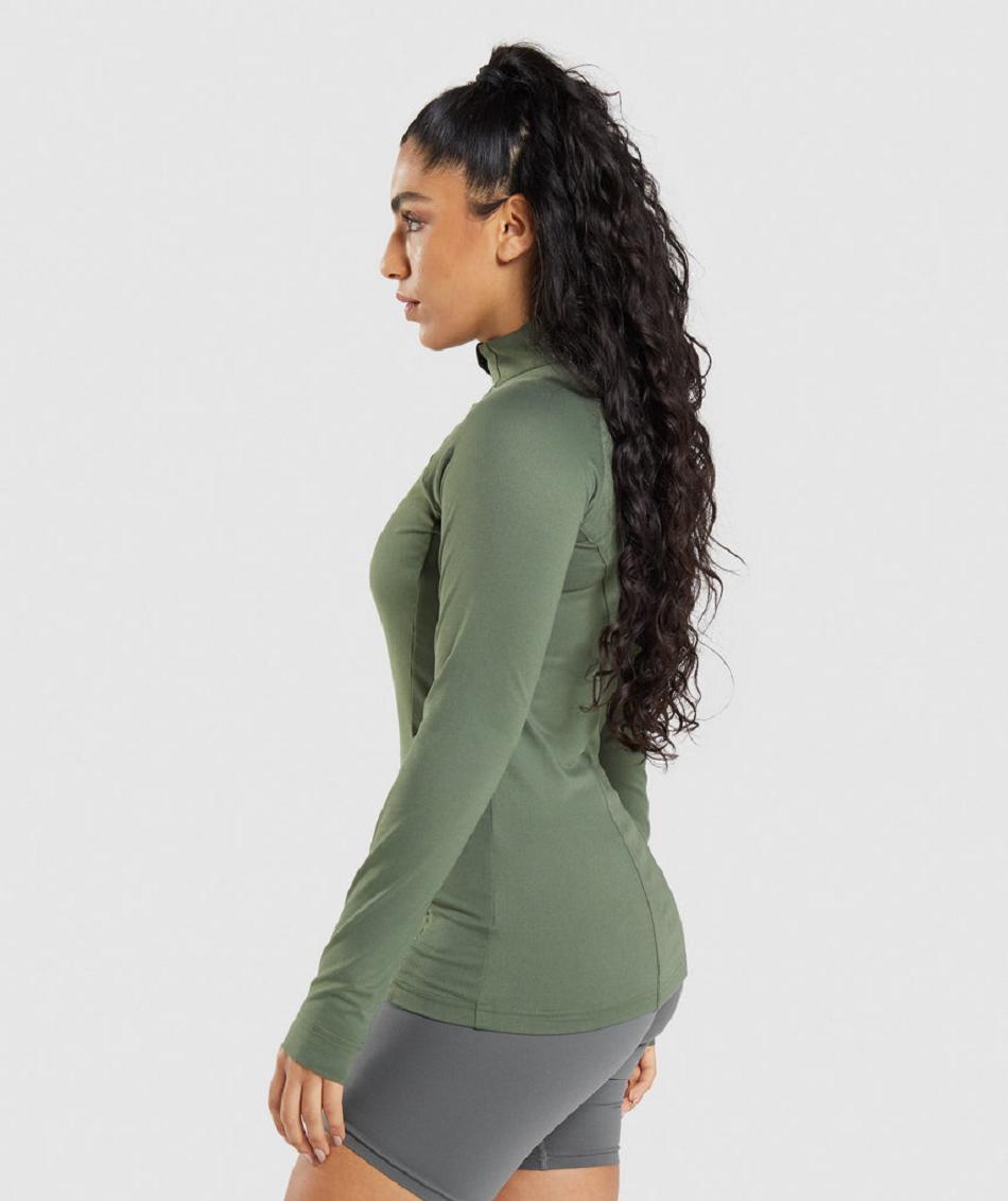 Kurtka Damskie Gymshark Treningowe Oliwkowe | PL 2766SGL